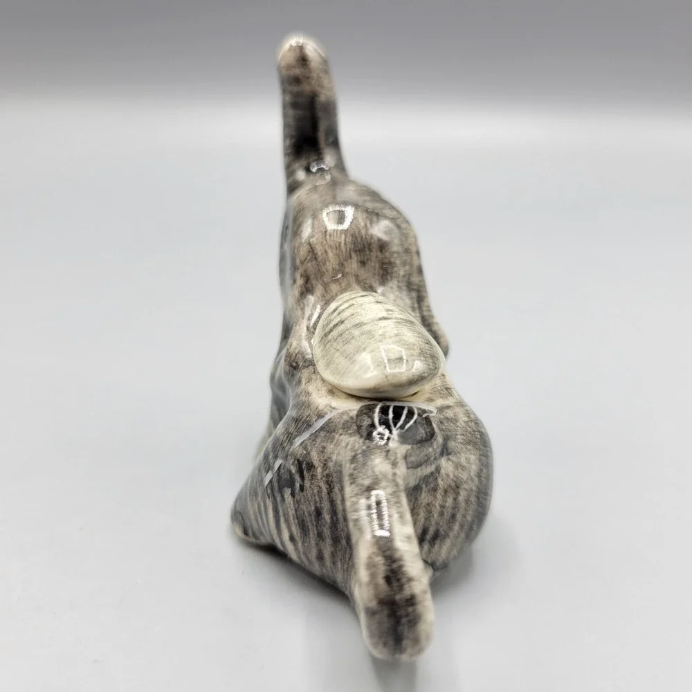 Miniature Ceramic Elephant Figurine With Lid Home Shelf Decor 2.25